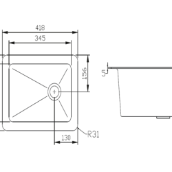 Polypropylene Sink 418x316